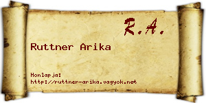 Ruttner Arika névjegykártya